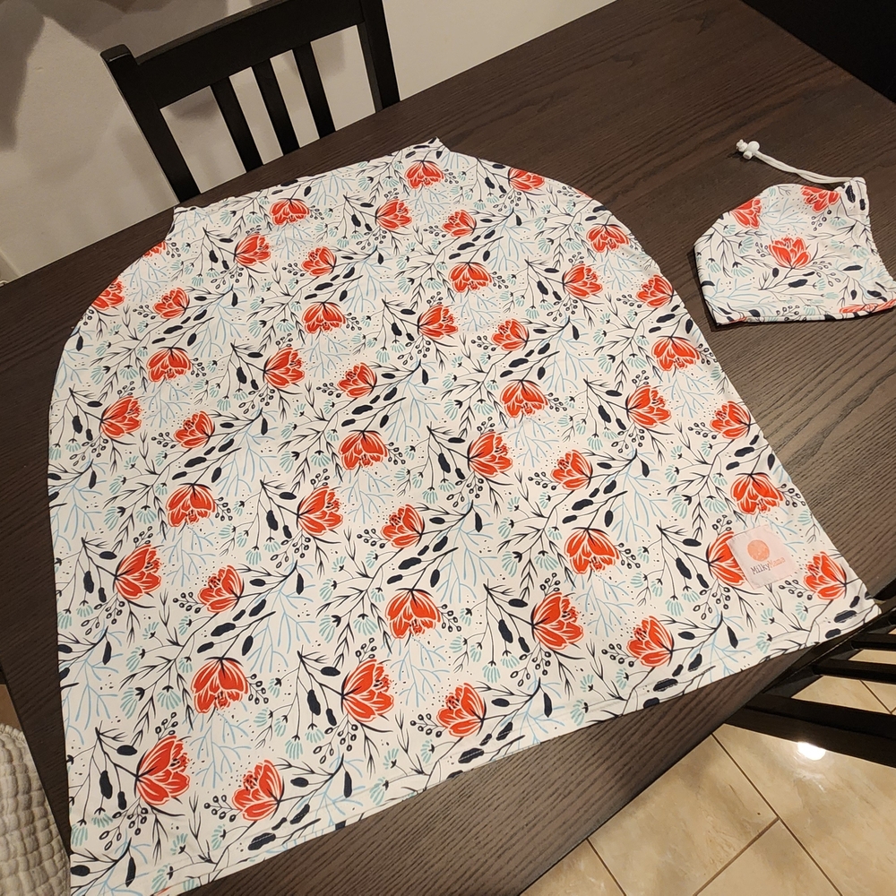 Floral Nursing Cover and Pouch Set